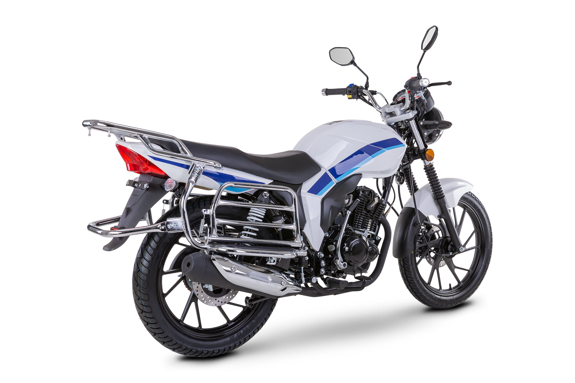 Motorrad Fighter 125 C-RS weiß 90 km/h Euro 5+ Schaltmoped Mokick Kleinkraftrad