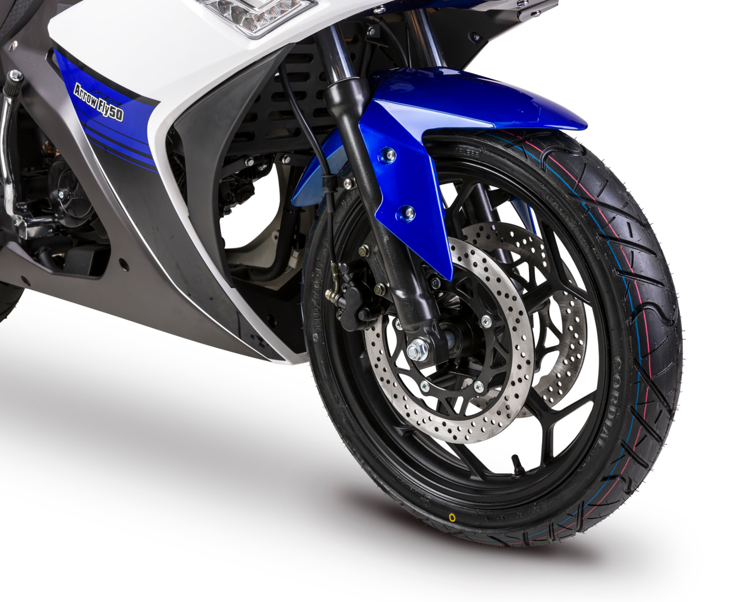 Motorrad Fighter 50 AF-RS weiß-blau 45 km/h Euro 5 Schaltmoped Mokick Kleinkraftrad