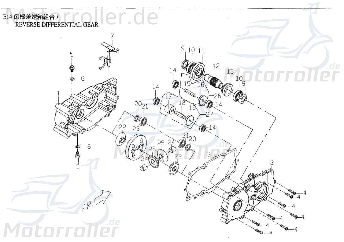 PGO Zahnrad TR3 50 Getriebrad 50ccm 2Takt P3144110000 Motorroller.de Ritzel Zwischenrad Steuer-Rad Zahn-Rad Getrieberad Zwischen-Rad Scooter