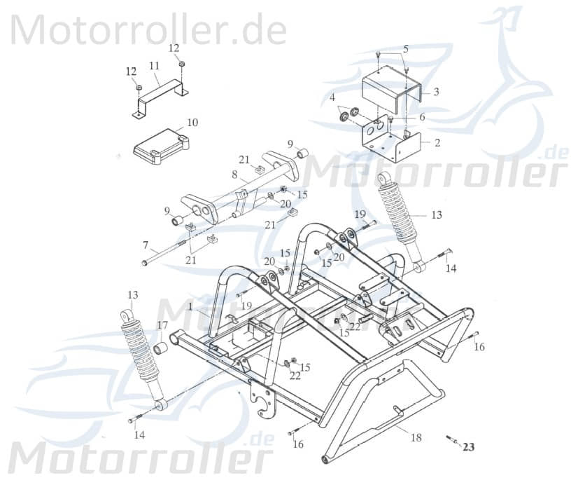 Stoßdämpfer vorn links kpl 360mm 504300-TACB-0000