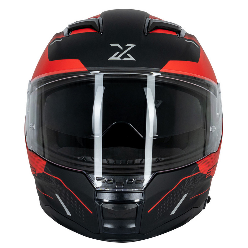 Helm "SX-82.03/R1" Integralhelm schwarz-rot matt Gr. 55/56/S Motorradhelm Rollerhelm Scooterhelm Schutzhelm Sturzhelm