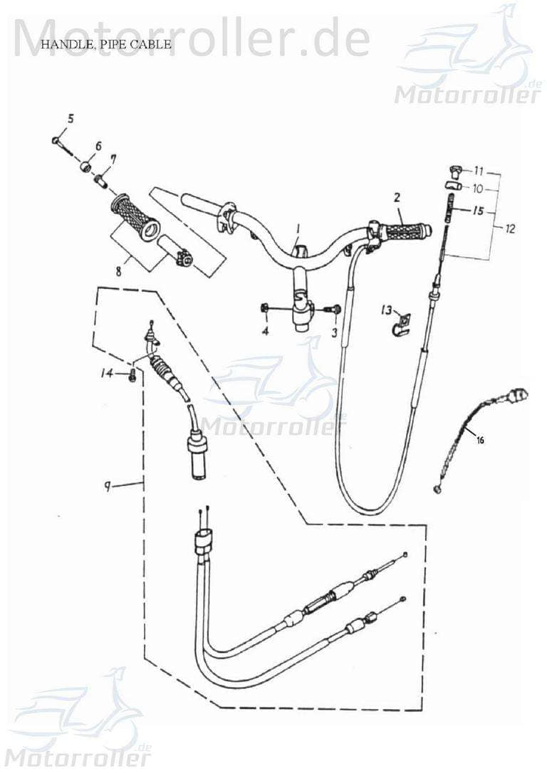 Adly Chokezug Super Sonic 50 Chokekabel Roller 50ccm 2Takt Motorroller.de Chokedrahtzug Minarelli liegend Scooter SS-50I. 2 Ersatzteil Service