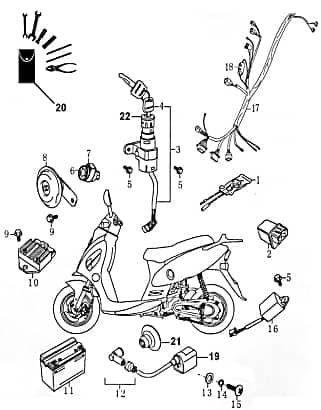 Thermoschalter Rex RS250 Temperaturschalter für 50ccm 2Takt Motorroller.de Überhitzungsschalter Kühlerventilator 125ccm-4Takt Scooter Qingqi Service