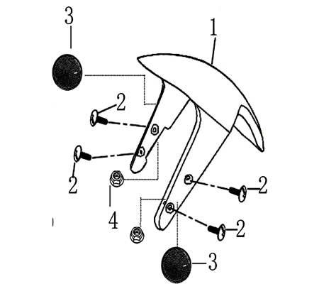 Rex Milano 125 Kotflügel Spritzschutz 50ccm 2Takt 706669 Motorroller.de Schutzblech Schutz-Blech Radabdeckung Innenkotflügel Radlauf Radlauf-Schutz