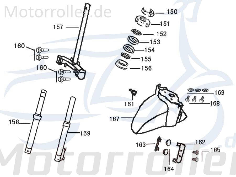 Halter Bremsschlauch  innen 45127-ALA6-9000 Motorroller.de Halterung Haltebügel Halteblech Halte-Blech Mokick