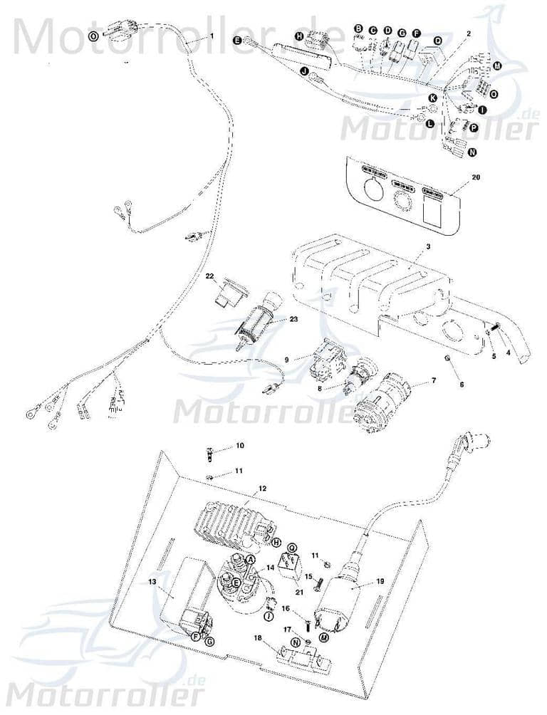 Kabelbaum hinten Tongjian Strassenbuggy 150 II 150ccm 4Takt Motorroller.de Stromverteiler Kabelbaumverteiler Kabelsatz 150ccm-4Takt Ersatzteil Service