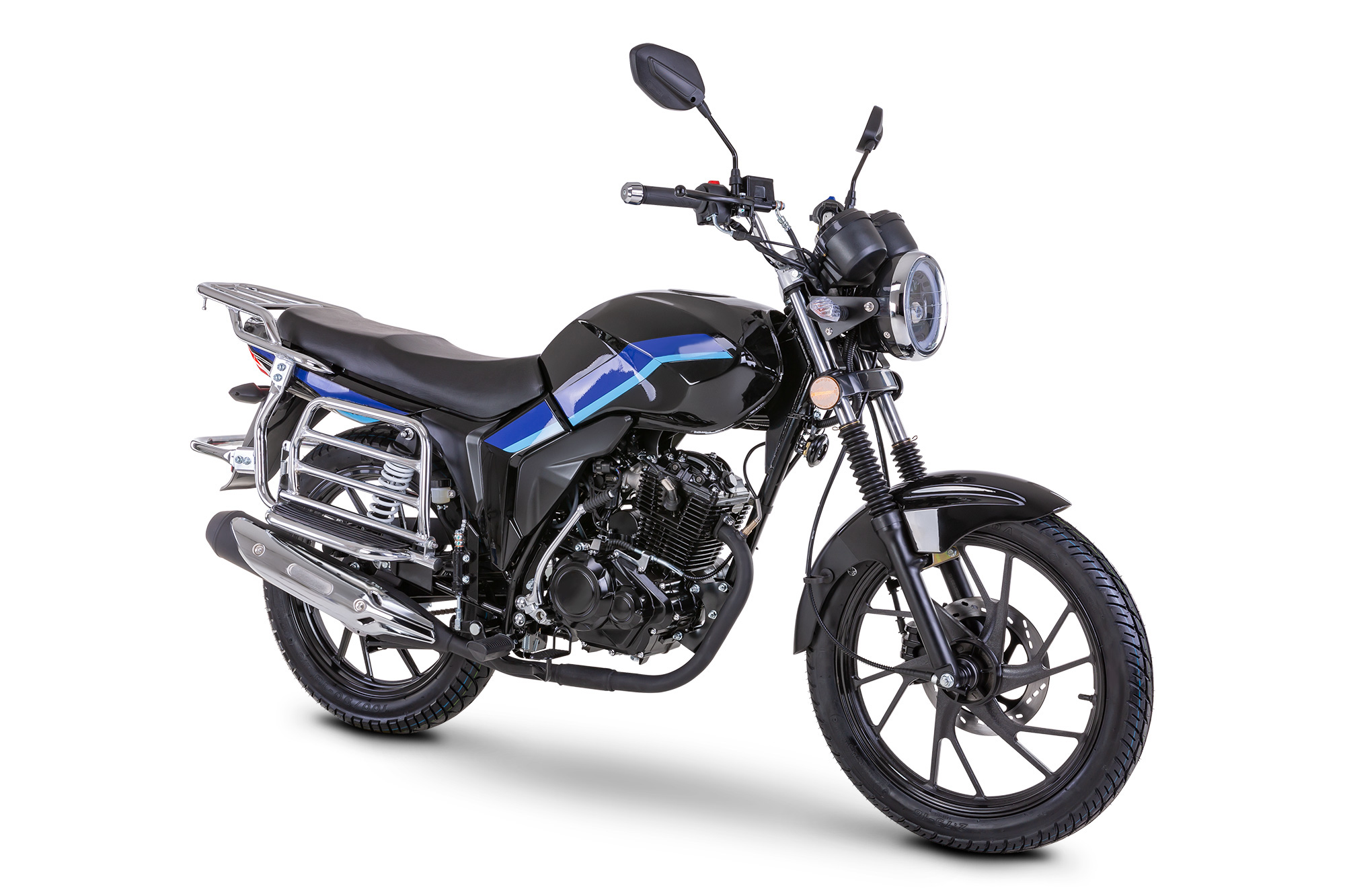 Motorrad Fighter 125 C-RS schwarz 90 km/h Euro 5+ Schaltmoped Mokick Kleinkraftrad