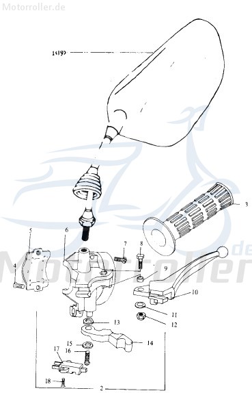 Eppella Eppelino 50 Schraube 50ccm 2Takt FIG.-06-NO.-08 Motorroller.de M6x16mm Bundschraube Maschinenschraube Flanschschraube Flansch-Schraube Scooter