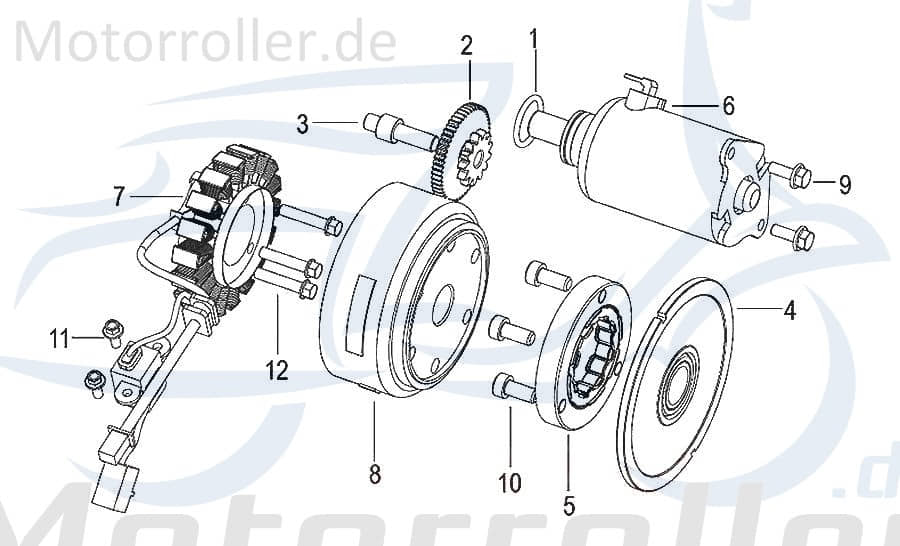 SMC Achse Anlasserübersetzung Generic Zion 125 249053000000 Motorroller.de Bolzen Zapfen Gewindestift Gewindebolzen Stehbolzen Stiftschraube Scooter