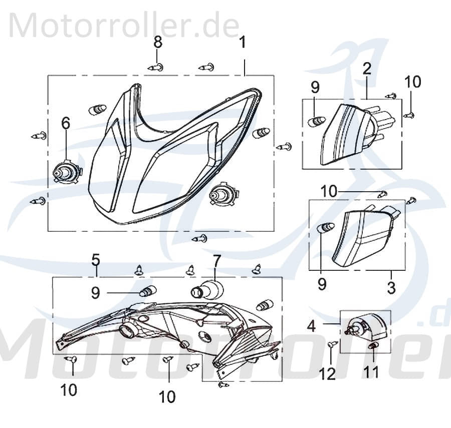 Glühbirne 12V 5W Jonway Insignio 250 DD Innenleuchte 750459 Motorroller.de Glühlampe Glassockellampe Standlichtbirne Leuchtmittel Glüh-Birne Scooter