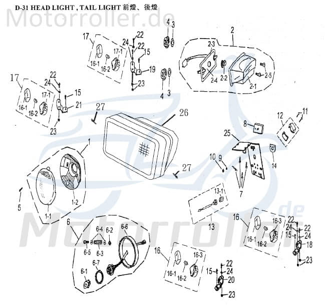 AEON Cobra 180 Utility Halter Blinker vorne links Befestigung Quad 180ccm 4Takt Motorroller.de Halterung Blinkerhalter Haltebügel Halteblech ATV