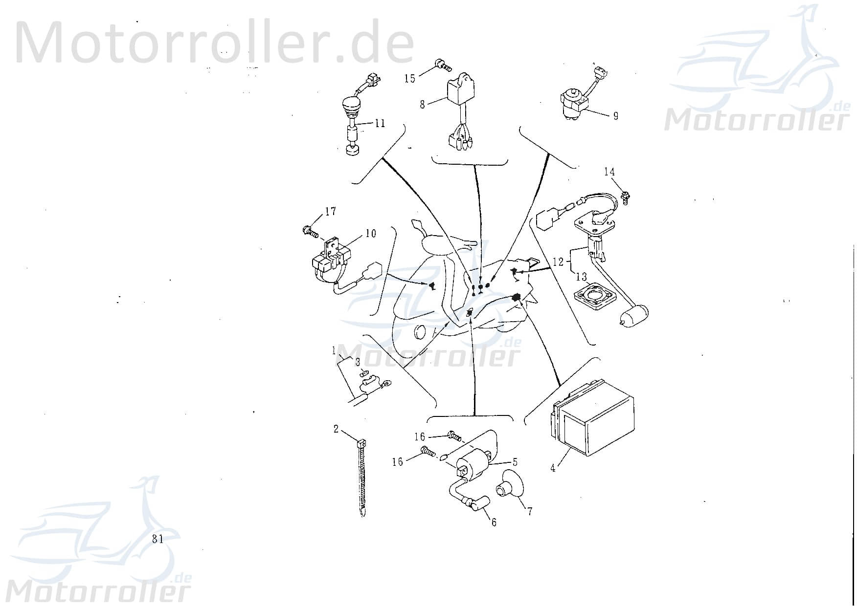 CDI Zündbox Rex 50 CDI-Einheit Blackbox CQJ-97701B09F000 Motorroller.de Steuergerät Zündeinheit 1E40QMB Scooter 25 Escape Moped Ersatzteil Service