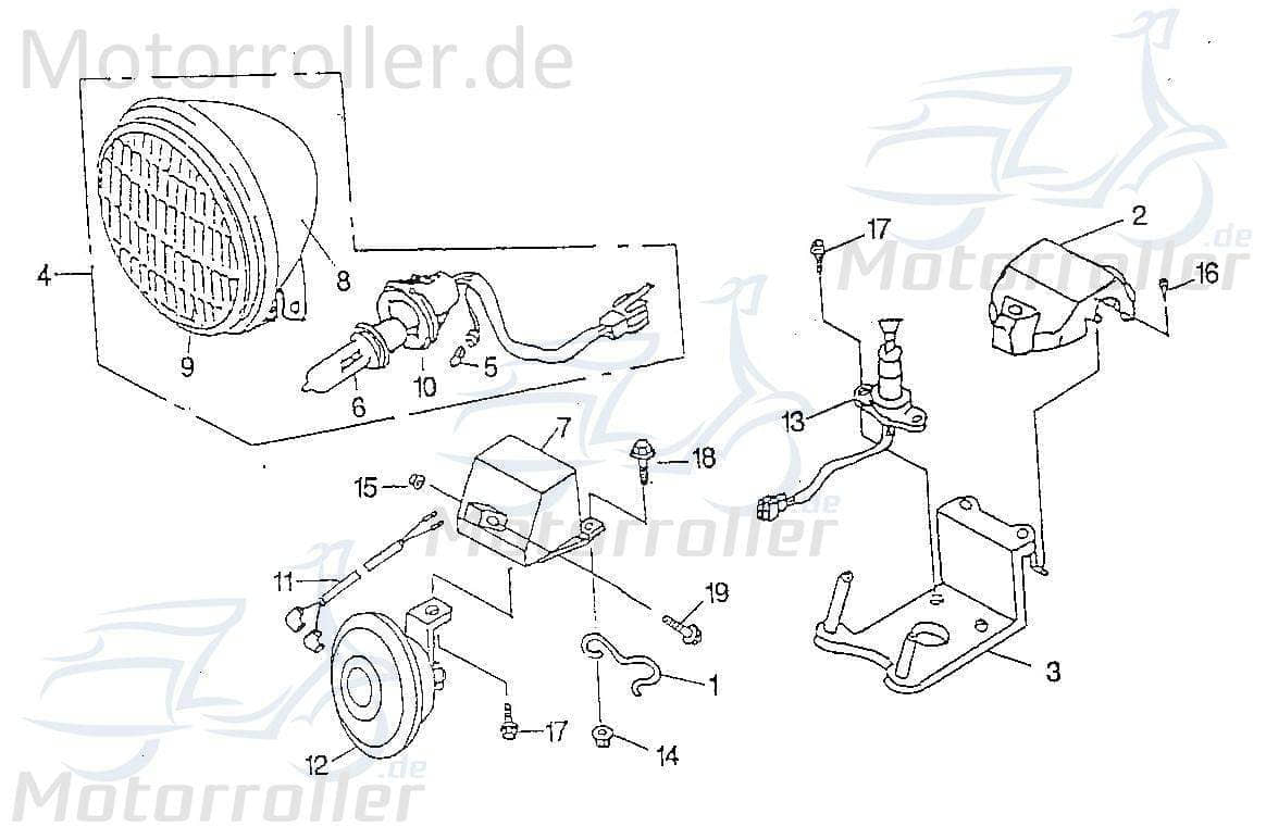 SMC Chopper 125 Scheinwerfergehäuse 125ccm 4Takt 55321-CHP-00 Motorroller.de Scheinwerferverkleidung Scooter Ersatzteil Service Inpektion Direktimport