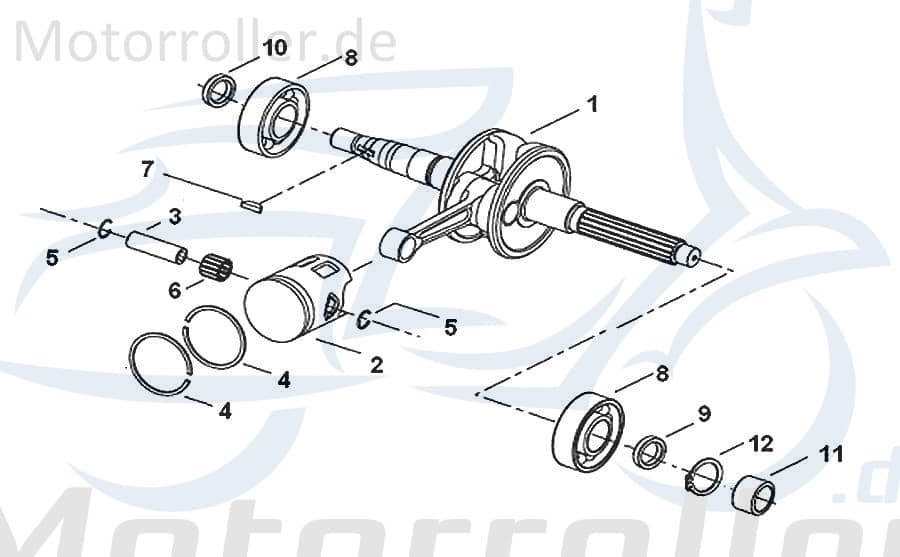 CPI Kolbenbolzen 12mm Euro2 Generic Onyx 50 CQJ-15105B16F000 Motorroller.de Piston-Pins Kolben-Bolzen Pleuelbolzen Pleuel-Bolzen Pistonpin Pistonpins