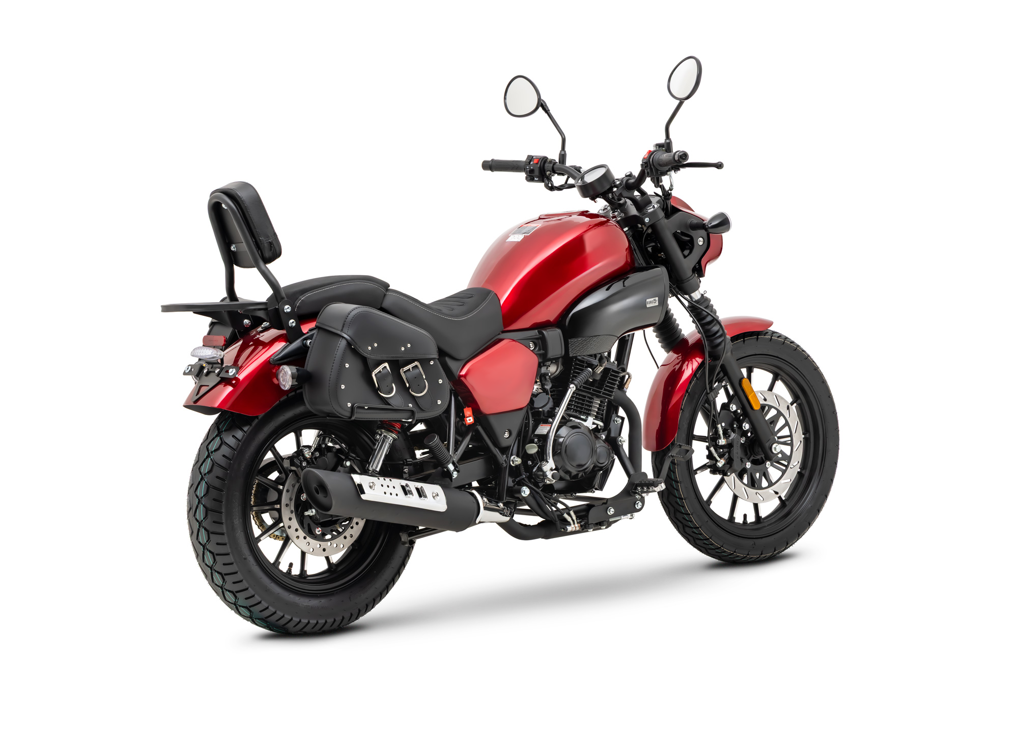 Motorrad Fighter 125 S-RS rot 90 km/h Euro 5+ Schaltmoped Chopper 125ccm 4 Takt Leichtkraftrad Krad Kraftrad