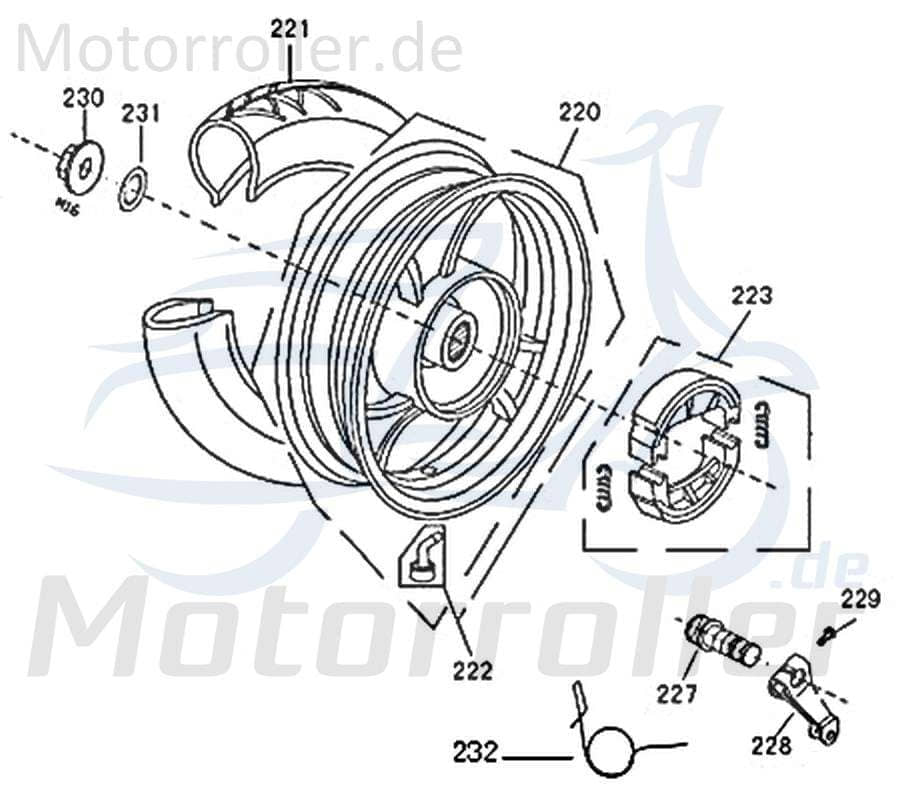 Jonway Florett 2.0 50 City Bremsnocken 50ccm 2Takt 741048 Motorroller.de Zapfen Arretierbolzen Bremsbolzen Bremsstift Bremsbelagwiderlager Brems-Stift