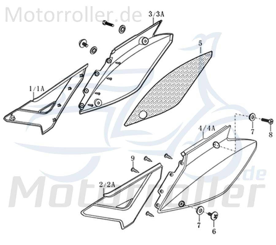 Kreidler DICE GS/SM 125i Wärmeschutz für Verkleidung 781059 Isolierung Hitzeschutz