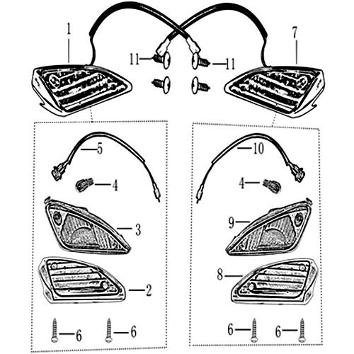 Blinkerkabel vorn links Rex RS460 Mofaroller 4-T 50ccm 4Takt Motorroller.de Blinker-Elektrokabel Blinker-Stromkabel Blinker-Elektroleitung 139QMB