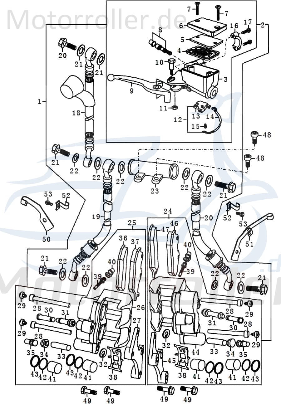 Kreidler STREET 125 DD Hohlschraube 125ccm 4Takt 91358 Motorroller.de Hohl-Schraube Bremsleitungsschraube Bremsleitungs-Schraube 125ccm-4Takt Scooter