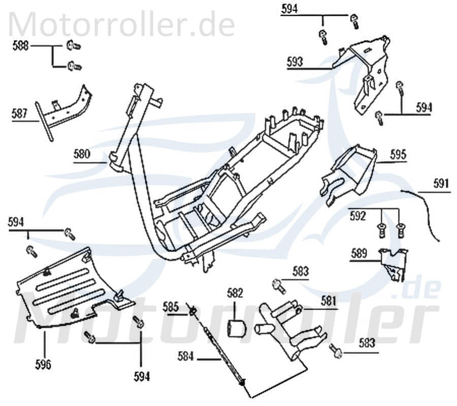 SMC Bundschraube M10x55mm Jonway Scooter 50ccm 92101-10055-03 Motorroller.de Maschinenschraube Flanschschraube Flansch-Schraube Maschinen-Schraube