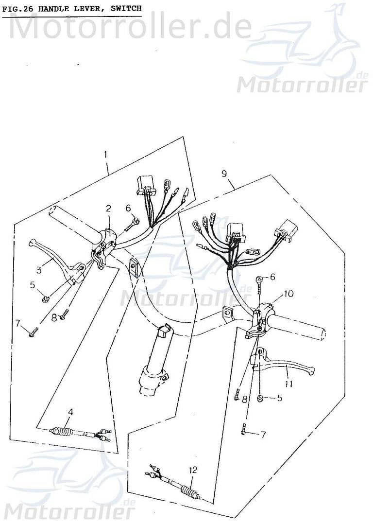 Adly Bundschraube Bremshebel 7mm Panther 50 50ccm 2Takt Motorroller.de Maschinenschraube Flanschschraube Flansch-Schraube Maschinen-Schraube Scooter