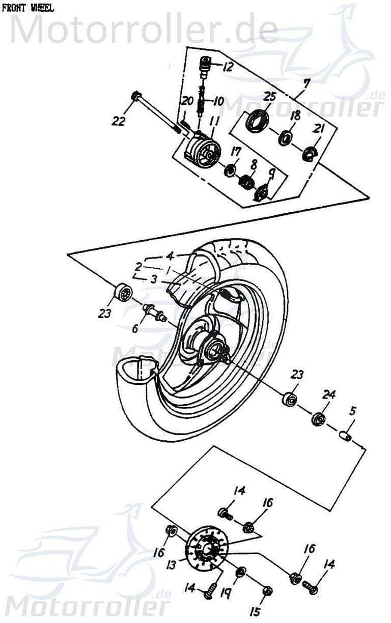 Adly Tachoantrieb Vierkant Überwurfmutter 10mm 50ccm 2Takt Motorroller.de Tachowellenantrieb Tachometerantrieb Tacho-Schnecke Tachometerzahnrad JET 50