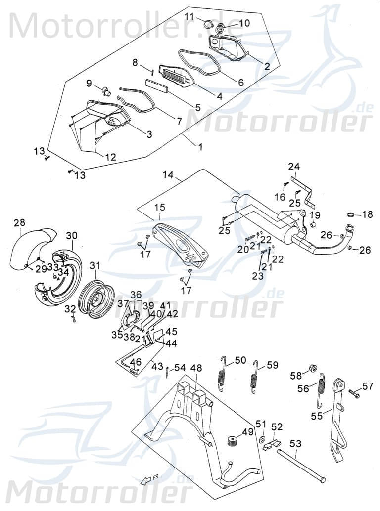 PGO Bremsbeläge hinten TR3 50 Mofa Bremsbelag Bremsklötze E14074000001 Motorroller.de Bremsbacken Bremsschuhe Bremsbelagsatz Bremssteine Bremsklotz