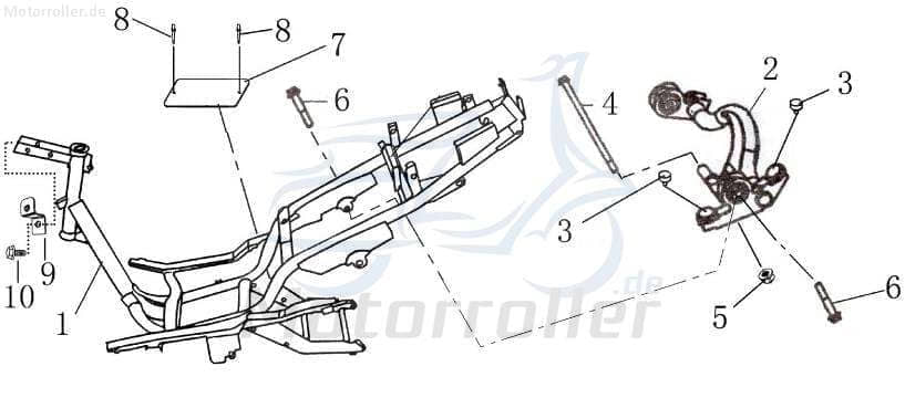 Achse Motorschwinge M12x1.25x185mm AGM 9051610185-1-12 Motorroller.de Bolzen Motorhalterung Motorträger 152QMI Scooter Ersatzteil Service