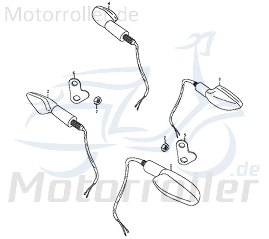 Kreidler DICE GS/SM 125 Pro Blinker vorn rechts Blinklicht Blinkleuchte 781133 Motorroller.de Signalleuchte Blinkleuchten Blinkerleuchte
