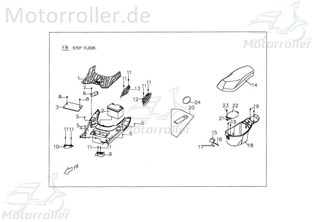 Flanschschraube M6x16mm verzinkt Baotian 4Takt GB-T5787-M6X16 Motorroller.de Bundschraube Maschinenschraube Flansch-Schraube Maschinen-Schraube Moped