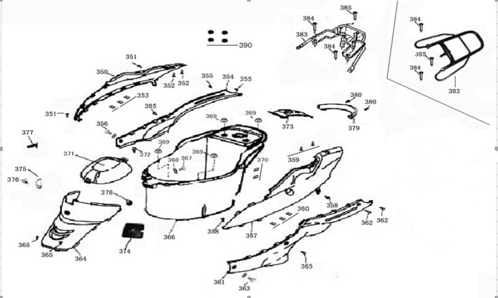 AGM GMX 460 Sport Tankverkleidung 50ccm 4Takt 83750-KY-9000-BM Motorroller.de Tankdeckelverkleidung Tank-Deckel Tank-Cover Tankdeckel-Abdeckung