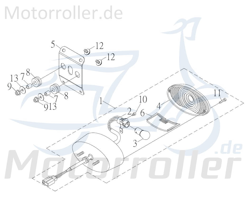 Kreidler F-Kart 170 Rücklichtglas 170ccm 4Takt 73312 Motorroller.de Rücklicht-Glas Rücklicht-Abdeckung Rücklichtabdeckung Rücklichtdeckel Ersatzteil