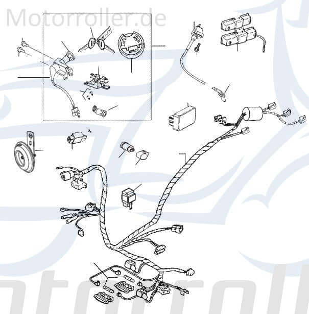 Verschluss Sitzbankschloss 50ccm 4Takt Motorroller.de Riegel Verriegelung Schlossplatte Verschlussmechanik 50ccm-4Takt Scooter