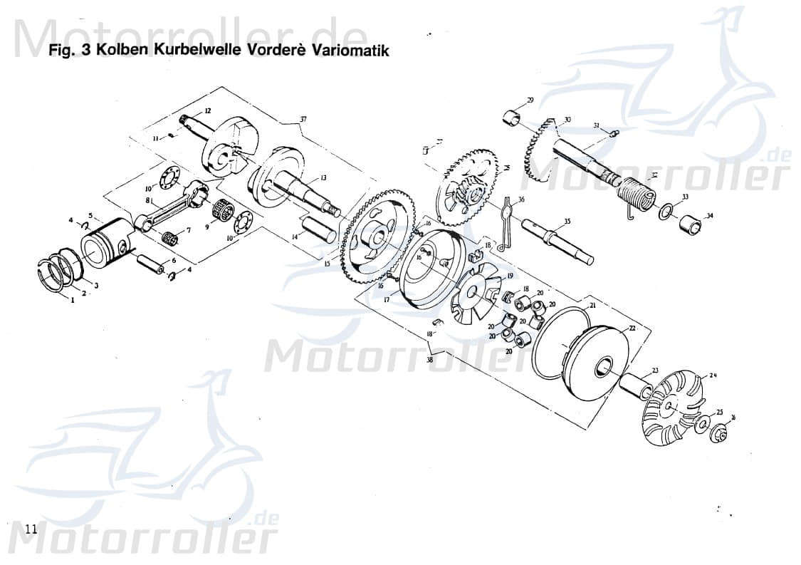 PGO Buchse Star 50 Hülse Distanzhülse Lagerbuchse 50ccm 2Takt Motorroller.de Distanz-Hülse Distanzbuchse Passhülse Passbuchse Abstandshülse Scooter