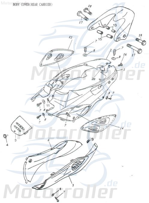 Adly Trittbrettverkleidung links gelb Roller 125ccm 4Takt Motorroller.de Fußbrettverkleidung unten 50ccm-2Takt Scooter Thunder Bike TB 125 Ersatzteil