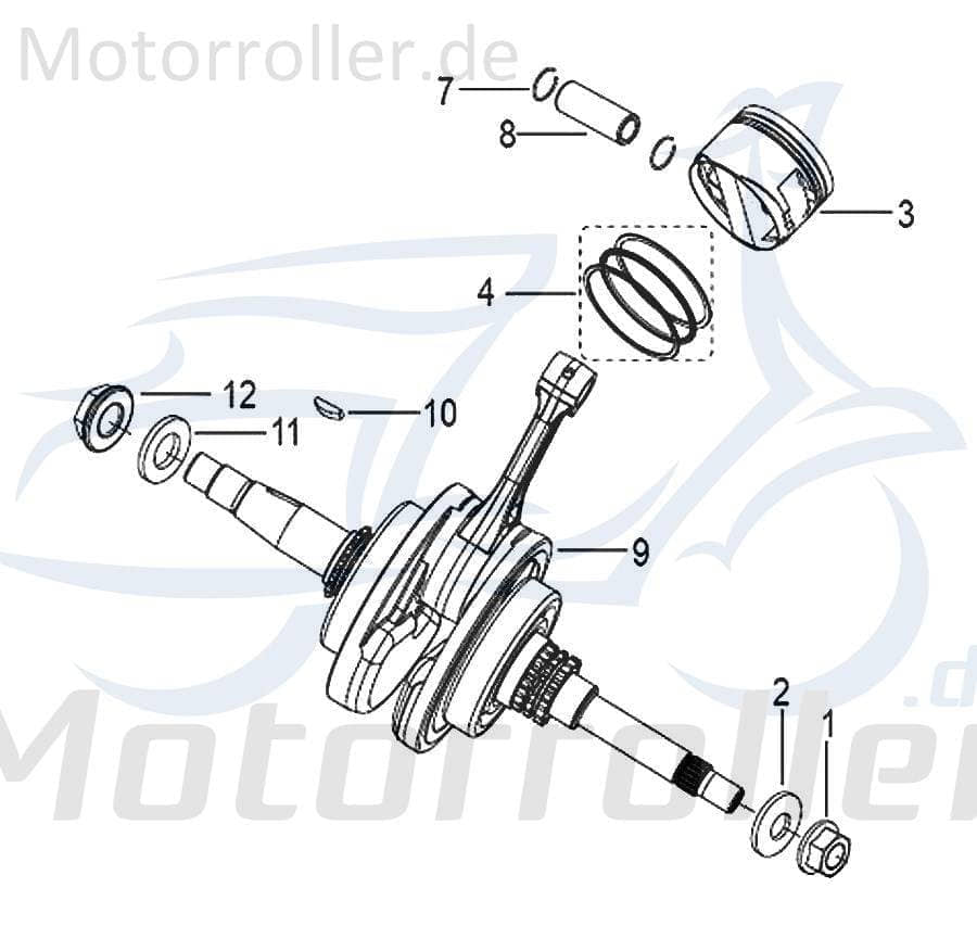 SMC Kurbelwelle Generic Zion 125 Crankshaft 179013000000 Motorroller.de Motorwelle Kolbenantriebswelle Kurbel-Welle Motor-Welle 125ccm-4Takt Scooter