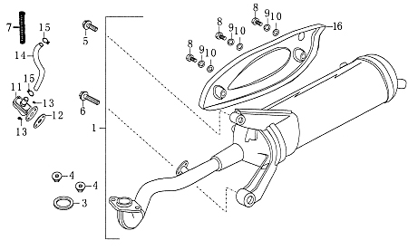AGM GMX 450 One Auspuff Auspuffanlage 50ccm 4Takt 78370520 Motorroller.de Endschalldämpfer Endtopf Auspuff-Anlage Auspufftopf Auspuffendtopf 139QMB