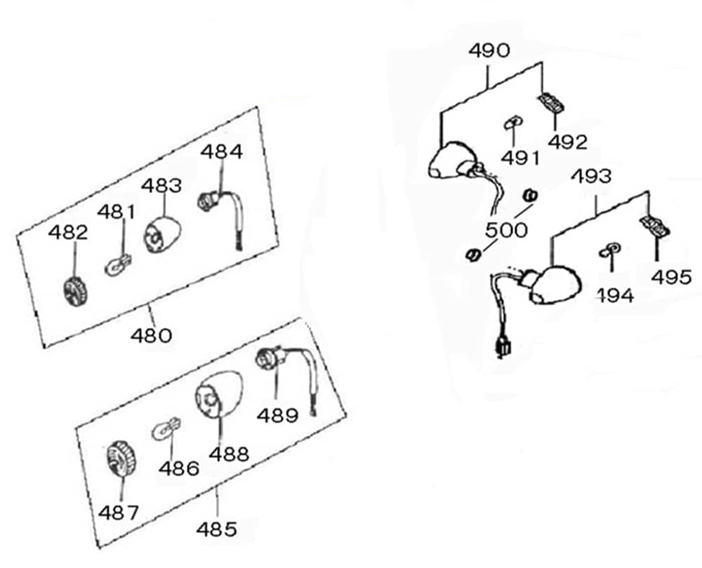 AGM GMX 460 Retro Classic Blinker hinten links 50ccm 4Takt 33650-XGW-A000-B Motorroller.de links hinten blau Fahrtrichtungsanzeiger Blinkleuchte