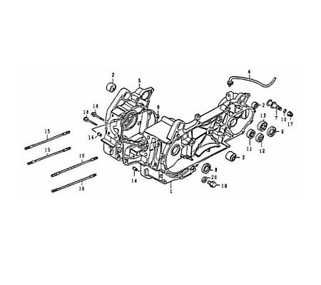 Getriebegehäuse Rex RS125 QM125T 10D 125ccm 4Takt 80302 Motorroller.de Kurbelgehäuse Getriebe-Deckel Getriebedeckel Getriebeabdeckung 125ccm-4Takt