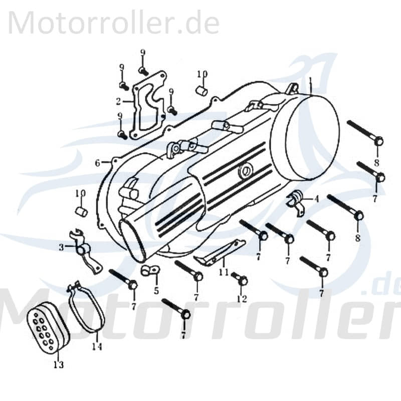 Kreidler Florett RMC-G 125 Motorgehäusedeckel 83465 Motorroller.de Seitendeckel Variodeckel Variomatikdeckel Motordeckel 125ccm 4Takt Original