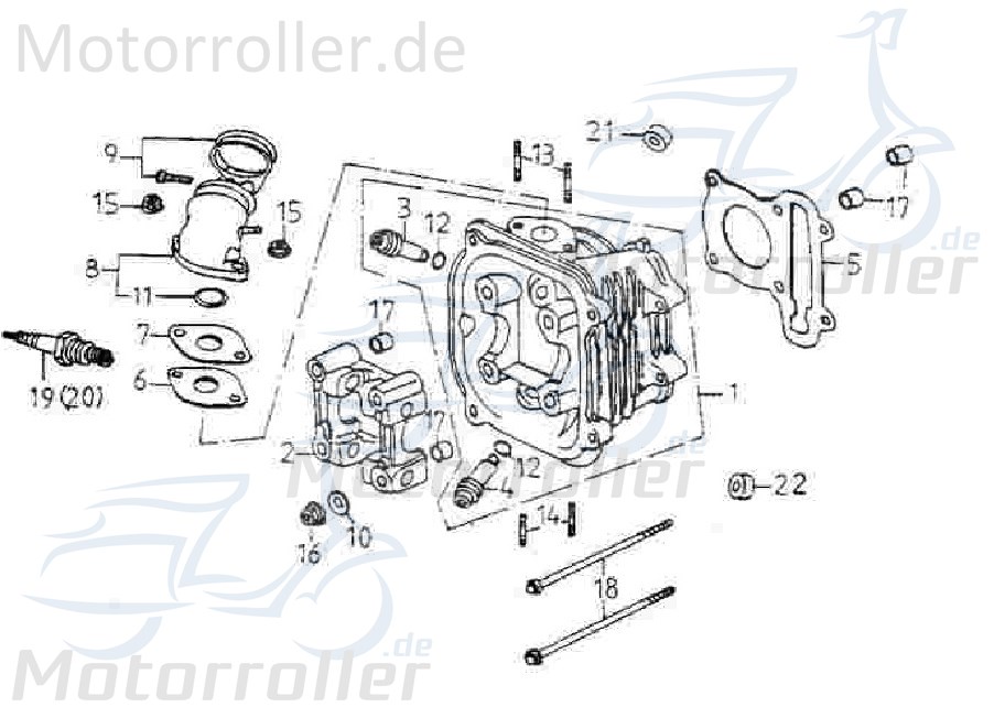 Adly GK 125 Nockenwellen Halter 125ccm 4Takt 12211-120-000 Motorroller.de Halterung Haltebügel Halteblech Halte-Blech Halte-Bügel 152QMI Buggy Service
