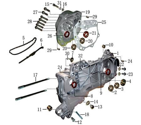 Rex RS750 Ventilsteuerkette 50ccm 4Takt Steuerkette Motorroller.de Nockenwellenkette 139QMB JSD50QT-13 50cc 4T 139QMA Kette