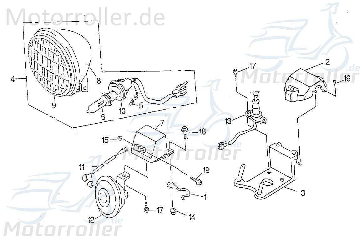 SMC Chopper 125 Scheinwerfer 125ccm 4Takt 55300-CHP-00 Motorroller.de Frontscheinwerfer Hauptscheinwerfer Front-Scheinwerfer Vorderlicht Frontlicht