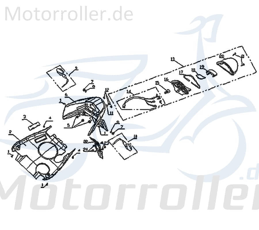 Kreidler Vabene 50 Rücklichtglas Roller 50ccm 2Takt 730606 Motorroller.de Rücklicht-Glas Rücklicht-Abdeckung Rücklichtabdeckung Rücklichtdeckel SMC