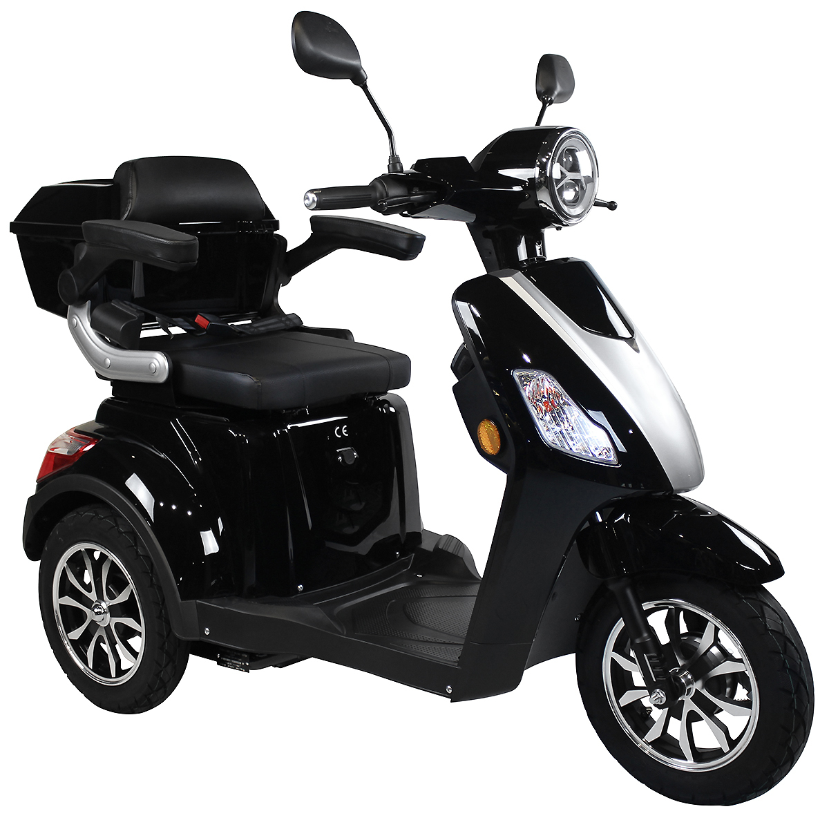 Elektroroller Scoody E3 Trike Y3 schwarz 25 km/h Dreiradroller E-Roller E-Dreirad E-Scooter Seniorenroller Seniorenmobil E-Trike Handycaproller