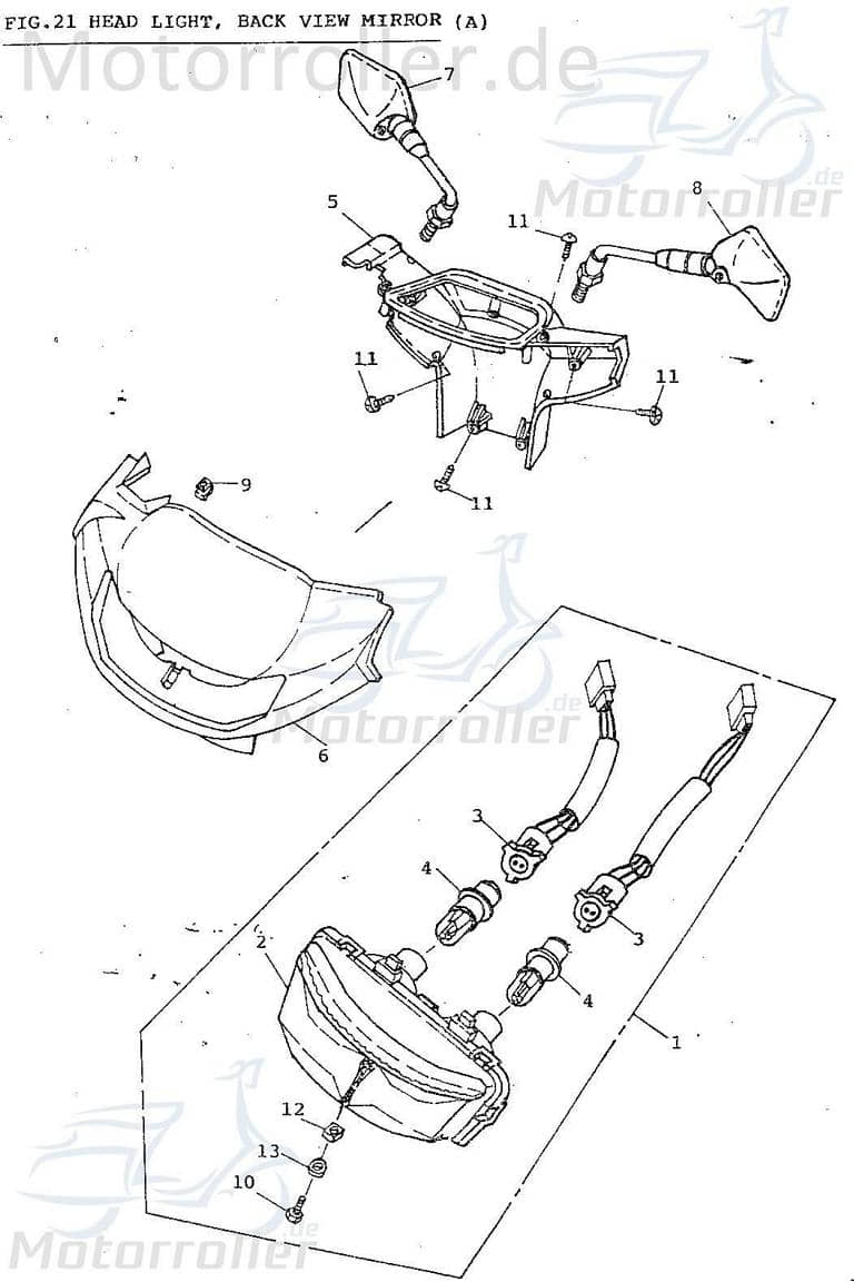Adly Instrumentenverkleidung schwarz Scoody 50 2 50ccm 2Takt Motorroller.de Lenkerverkleidung Tachoverkleidung Instrumentenabdeckung 50ccm-2Takt