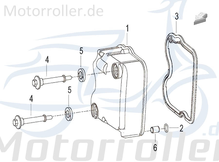 Kreidler INSIGNIO 125 DD Ventilabdeckung 125ccm 4Takt 10901316001X Motorroller.de Ventildeckel Zylinderkopf Ventile Zylinderkopfdeckel 125ccm-4Takt