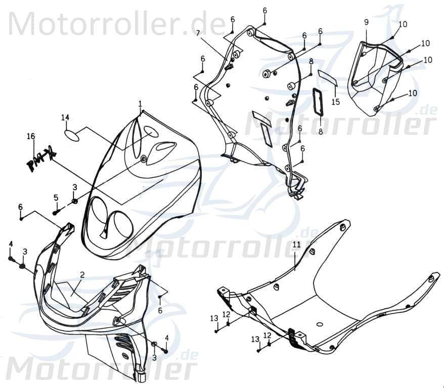 Aufkleber PGO Design PMX 110 Sticker Dekor Logo Emblem P2601050000 Motorroller.de Klebeetikett PMX 50 Mokick Ersatzteil Service Inpektion