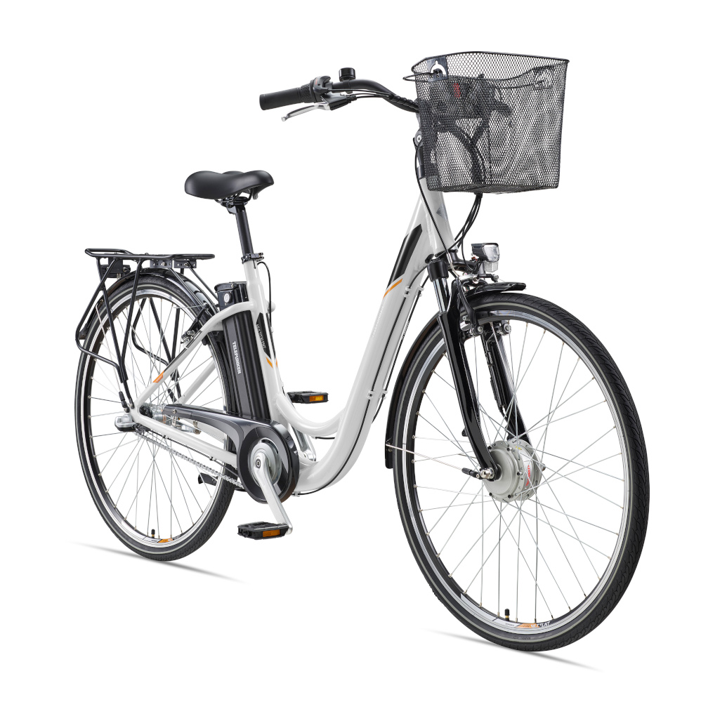 E-Bike Telefunken RC830 Multitalent Elektrofahrrad City-Pedelec weiß 28" RH 48cm E-Fahrrad Citybike