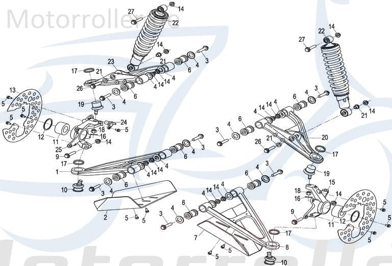 SMC Schraube M10x125x50mm CFMOTO CForce 500 ONE B01591005065 Motorroller.de Bundschraube Maschinenschraube Flanschschraube Flansch-Schraube Quad ATV